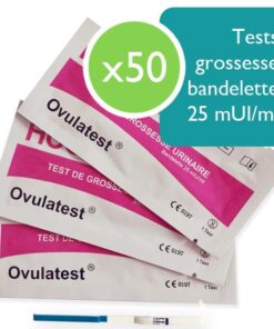 50 Tests de grossesse bandelette 25 mUI/ml