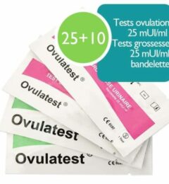 25 tests d'ovulation + 10 tests de grossesse